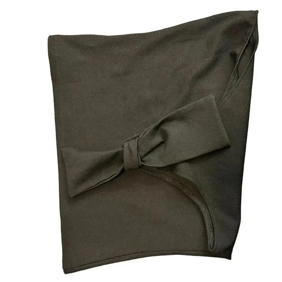 Anthropologie Bishop & Young One-Shoulder Bow Tie Top Black Size S - Picture 8 of 8